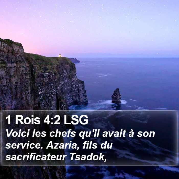 1 Rois 4:2 LSG Bible Study