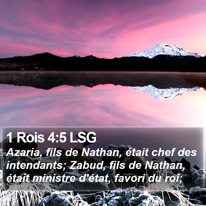 1 Rois 4:5 LSG Bible Study