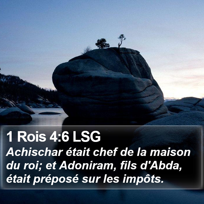 1 Rois 4:6 LSG Bible Study