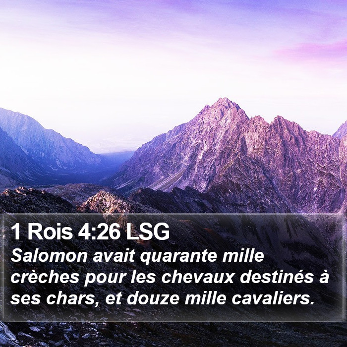 1 Rois 4:26 LSG Bible Study