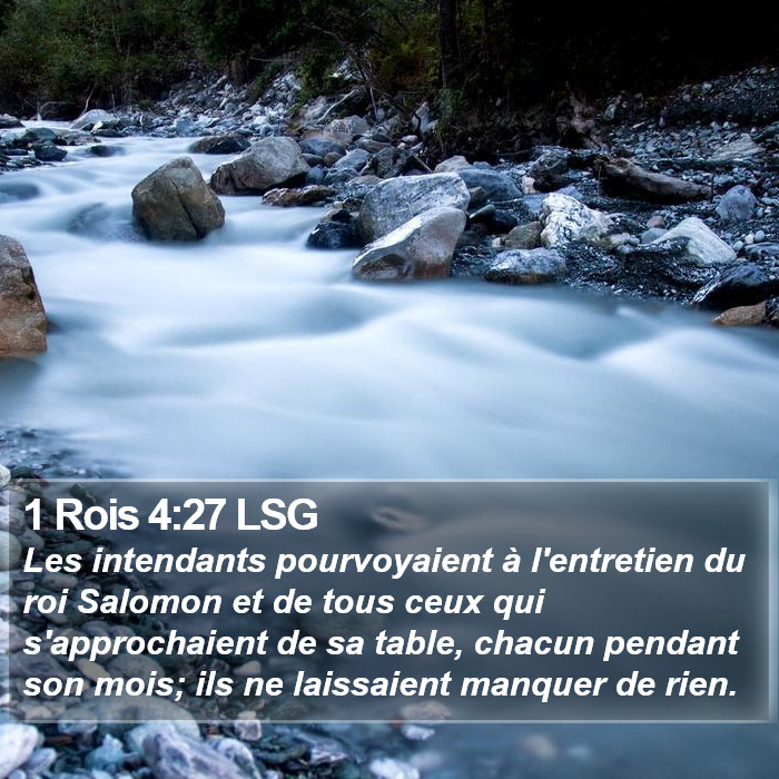 1 Rois 4:27 LSG Bible Study