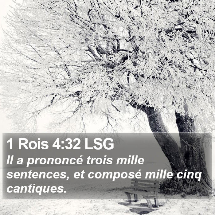 1 Rois 4:32 LSG Bible Study