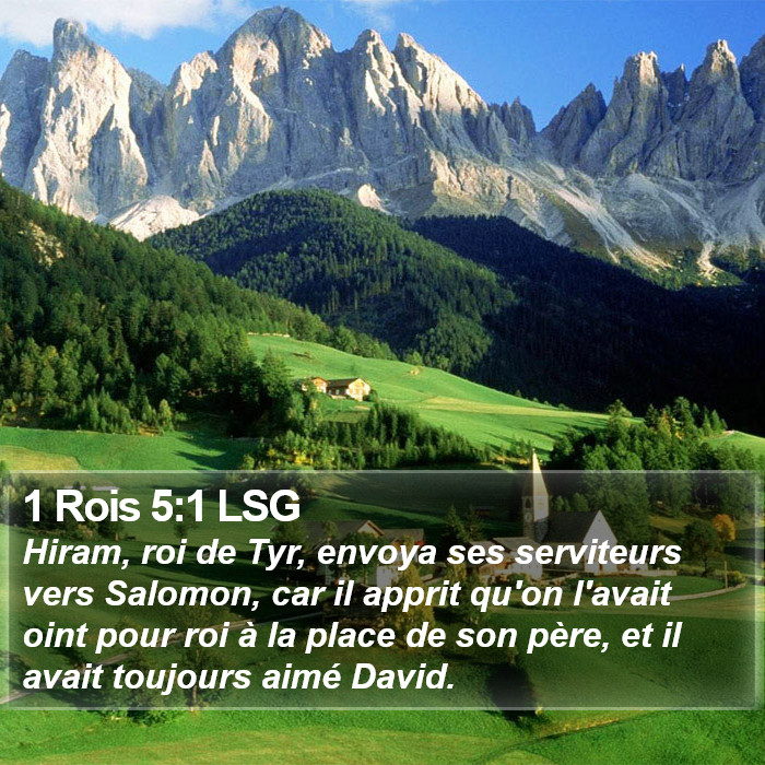 1 Rois 5:1 LSG Bible Study