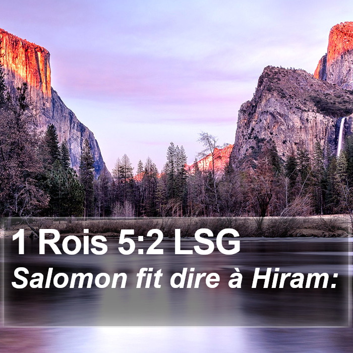 1 Rois 5:2 LSG Bible Study