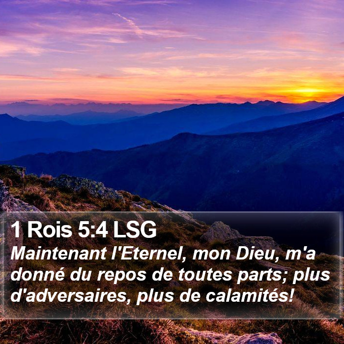 1 Rois 5:4 LSG Bible Study