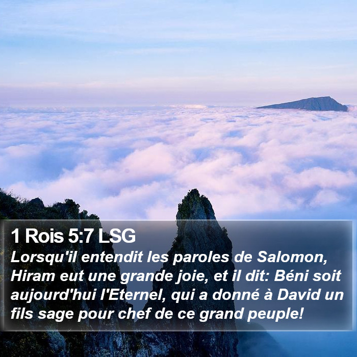 1 Rois 5:7 LSG Bible Study