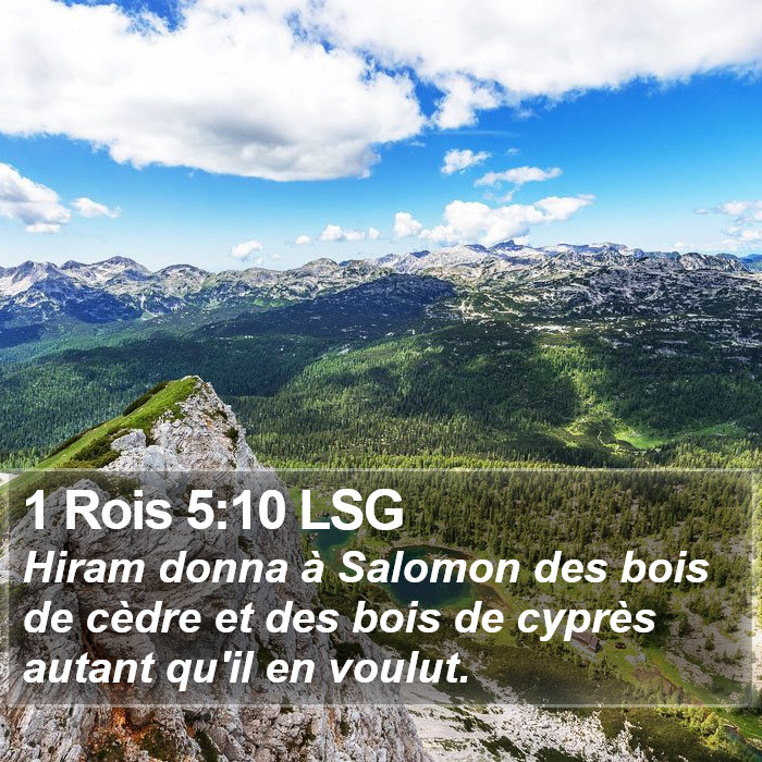 1 Rois 5:10 LSG Bible Study