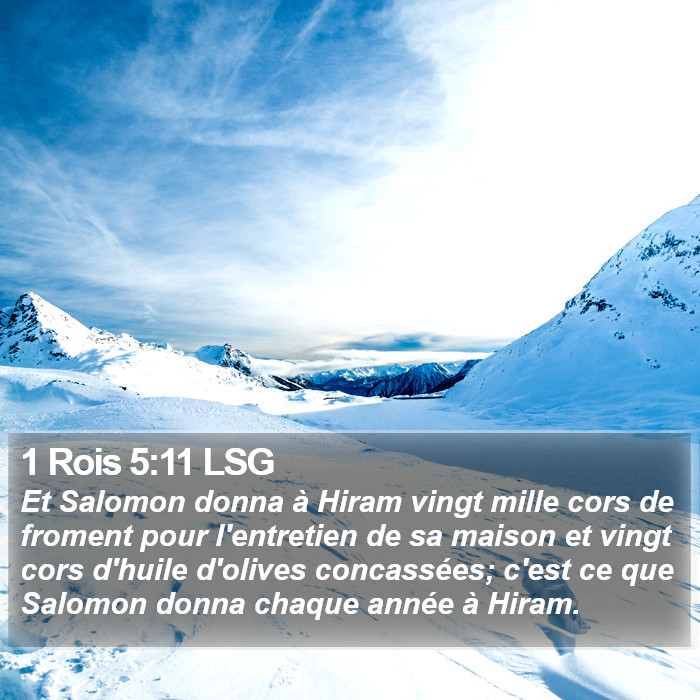 1 Rois 5:11 LSG Bible Study
