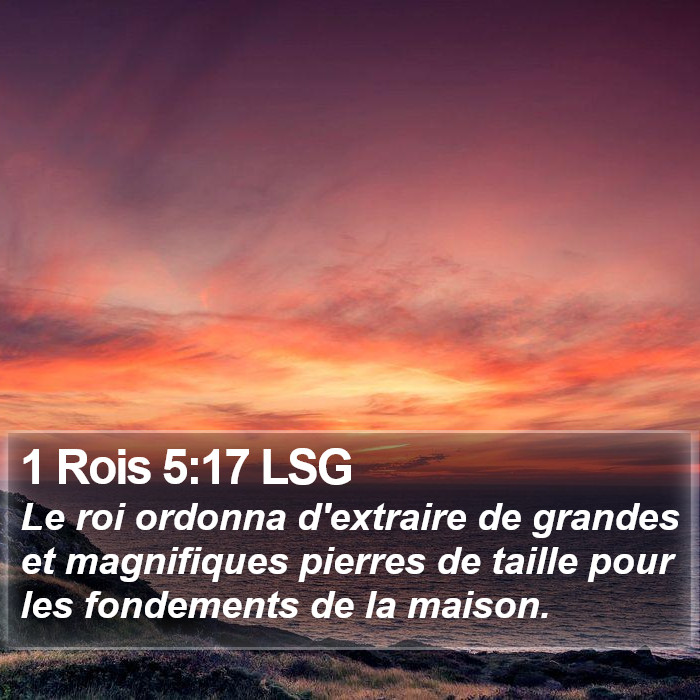 1 Rois 5:17 LSG Bible Study