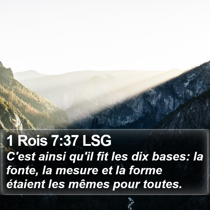 1 Rois 7:37 LSG Bible Study