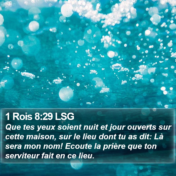 1 Rois 8:29 LSG Bible Study