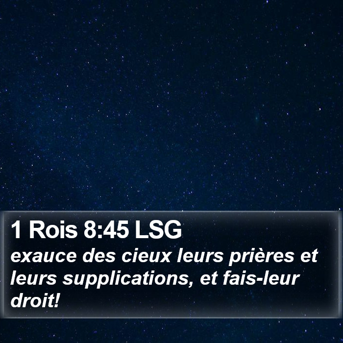 1 Rois 8:45 LSG Bible Study