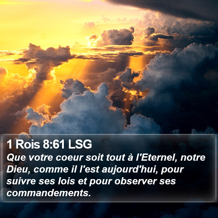 1 Rois 8:61 LSG Bible Study