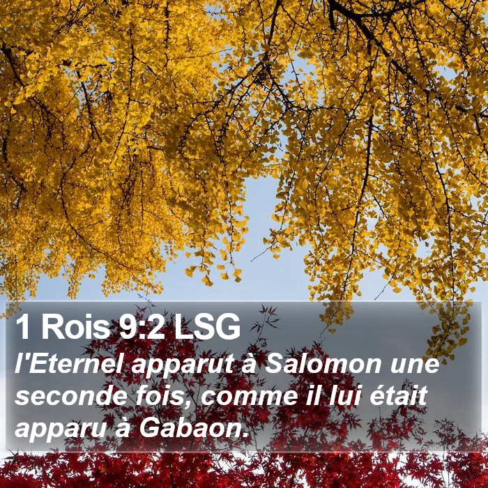 1 Rois 9:2 LSG Bible Study