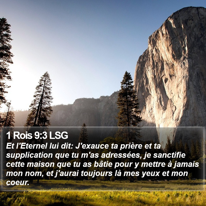 1 Rois 9:3 LSG Bible Study