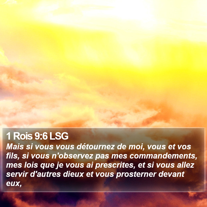 1 Rois 9:6 LSG Bible Study