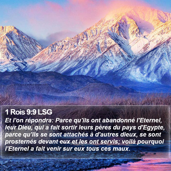 1 Rois 9:9 LSG Bible Study