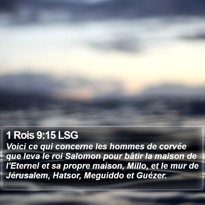 1 Rois 9:15 LSG Bible Study