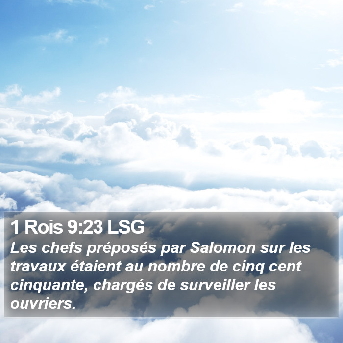 1 Rois 9:23 LSG Bible Study