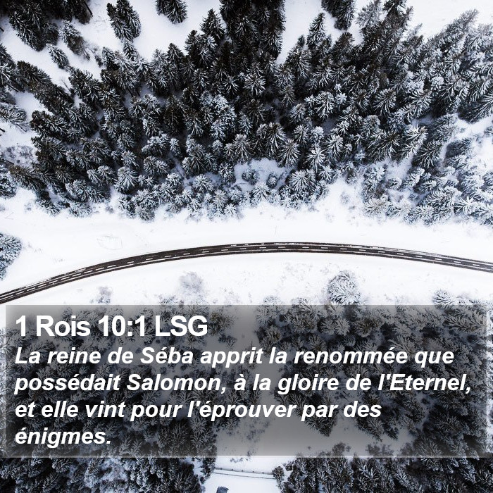 1 Rois 10:1 LSG Bible Study