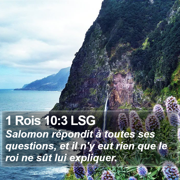 1 Rois 10:3 LSG Bible Study