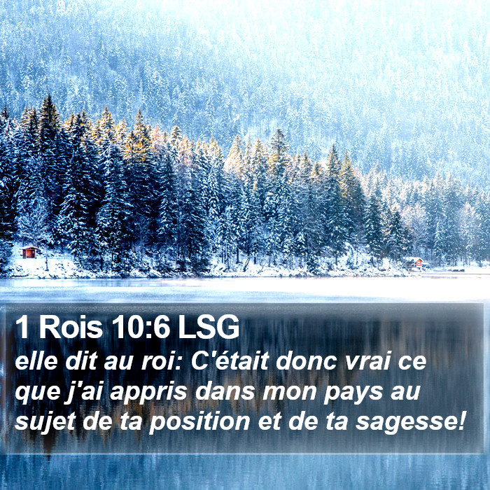 1 Rois 10:6 LSG Bible Study