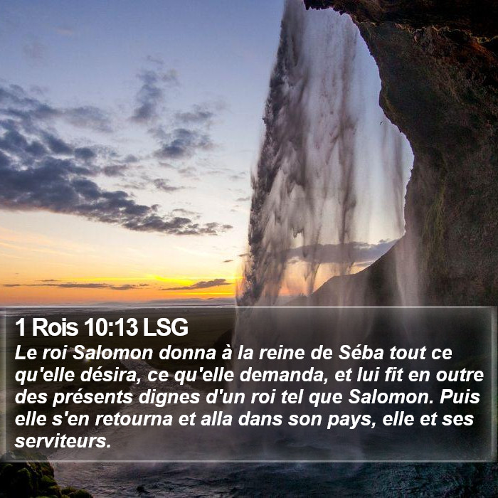 1 Rois 10:13 LSG Bible Study