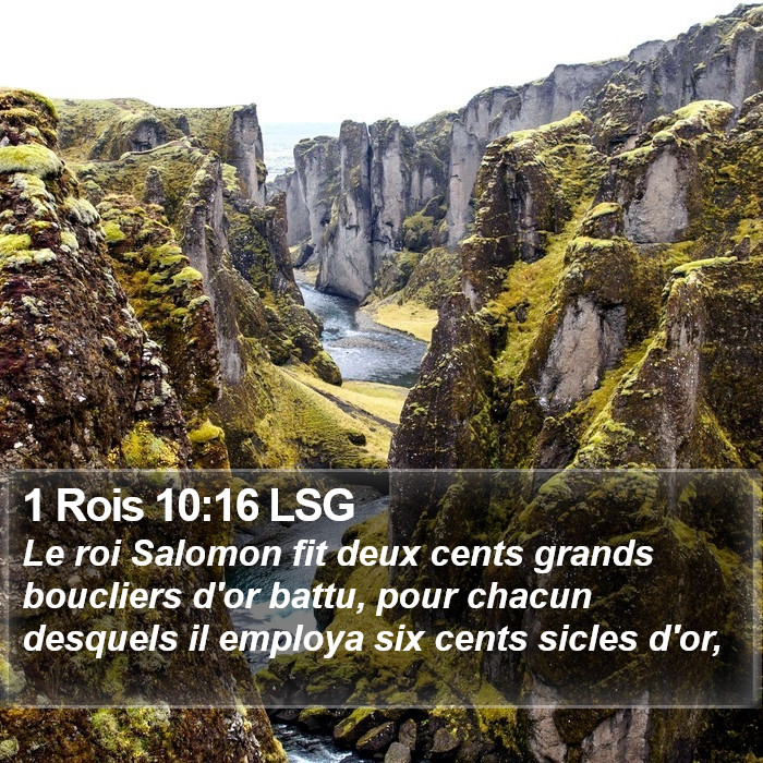 1 Rois 10:16 LSG Bible Study