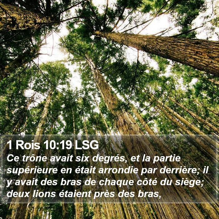 1 Rois 10:19 LSG Bible Study