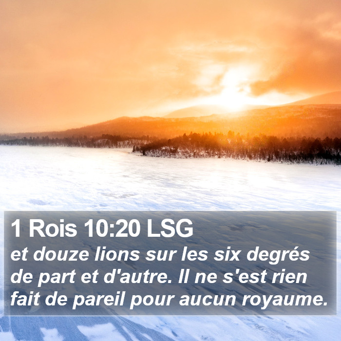 1 Rois 10:20 LSG Bible Study