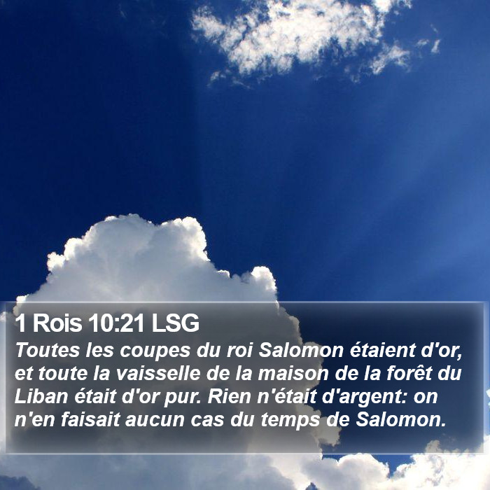 1 Rois 10:21 LSG Bible Study