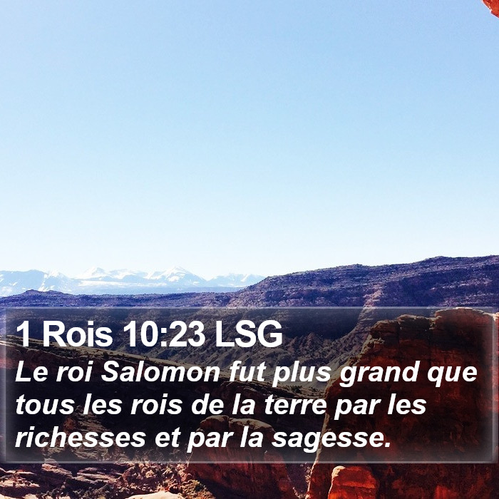 1 Rois 10:23 LSG Bible Study