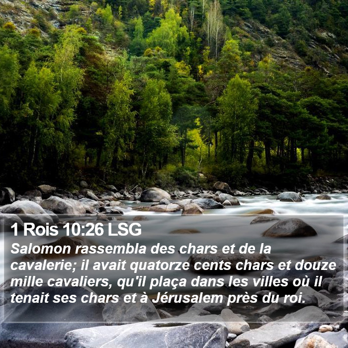1 Rois 10:26 LSG Bible Study