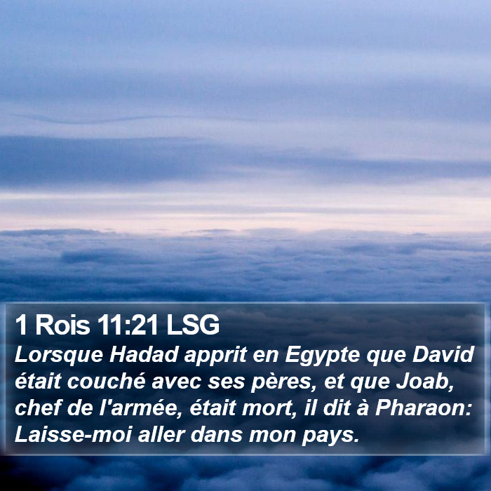 1 Rois 11:21 LSG Bible Study