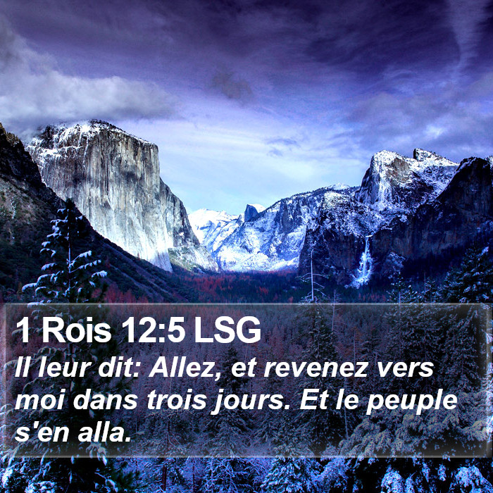 1 Rois 12:5 LSG Bible Study