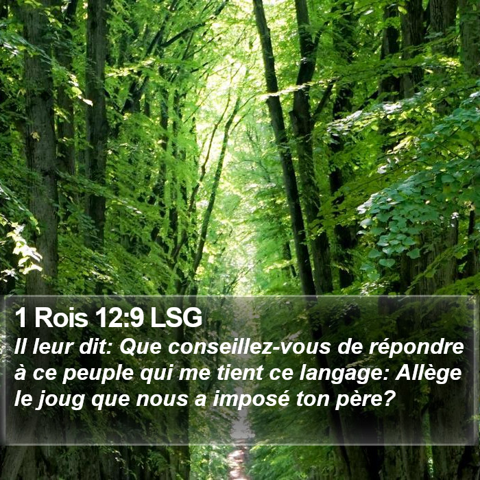 1 Rois 12:9 LSG Bible Study