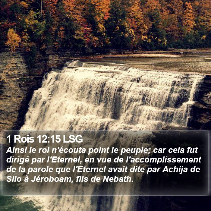 1 Rois 12:15 LSG Bible Study