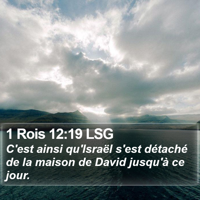 1 Rois 12:19 LSG Bible Study