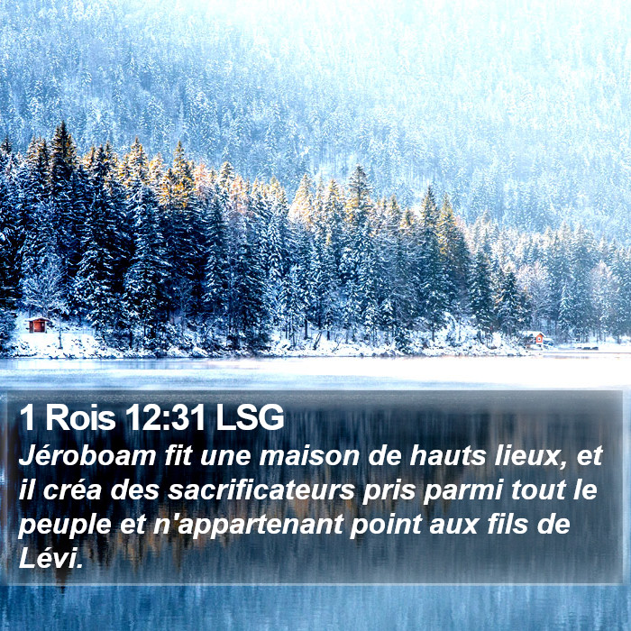 1 Rois 12:31 LSG Bible Study