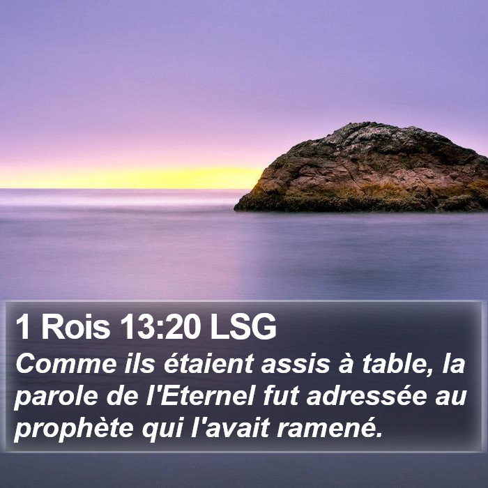 1 Rois 13:20 LSG Bible Study