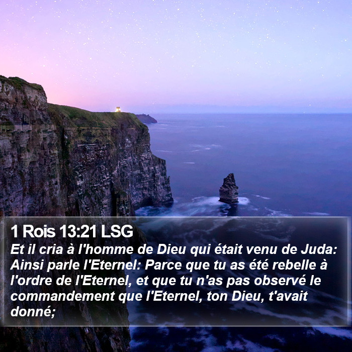 1 Rois 13:21 LSG Bible Study