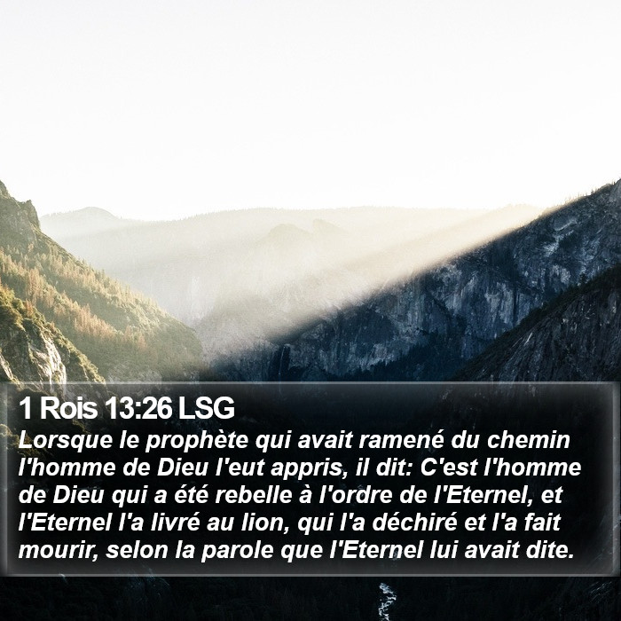 1 Rois 13:26 LSG Bible Study