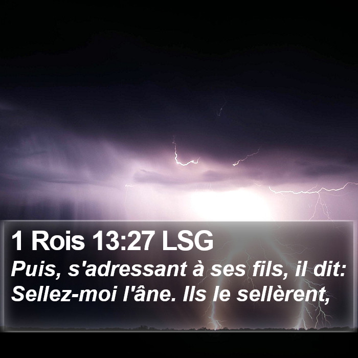 1 Rois 13:27 LSG Bible Study