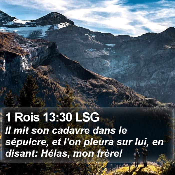 1 Rois 13:30 LSG Bible Study