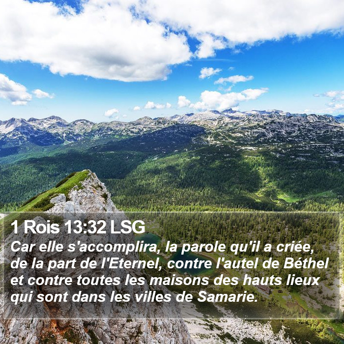 1 Rois 13:32 LSG Bible Study