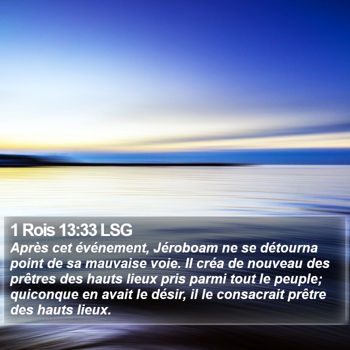 1 Rois 13:33 LSG Bible Study