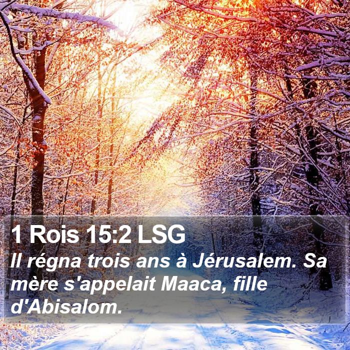 1 Rois 15:2 LSG Bible Study