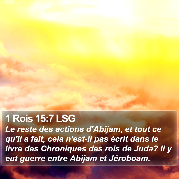 1 Rois 15:7 LSG Bible Study