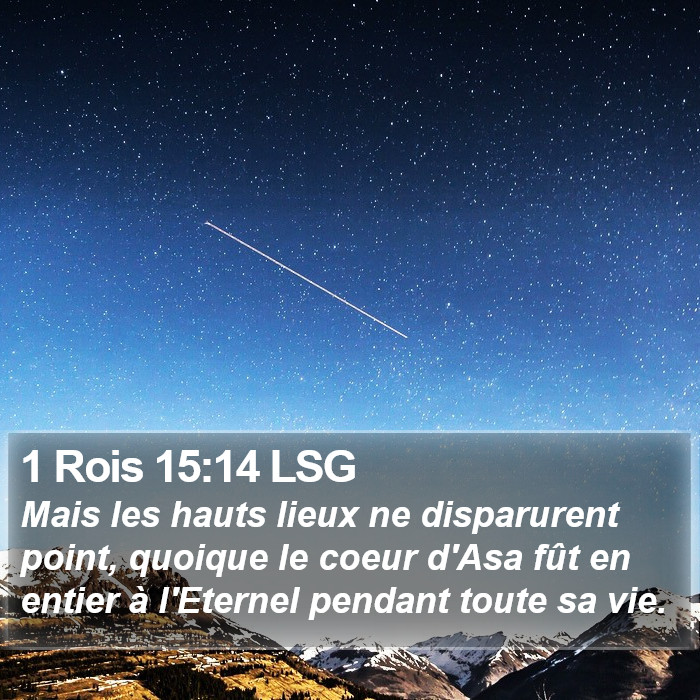 1 Rois 15:14 LSG Bible Study