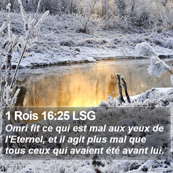 1 Rois 16:25 LSG Bible Study